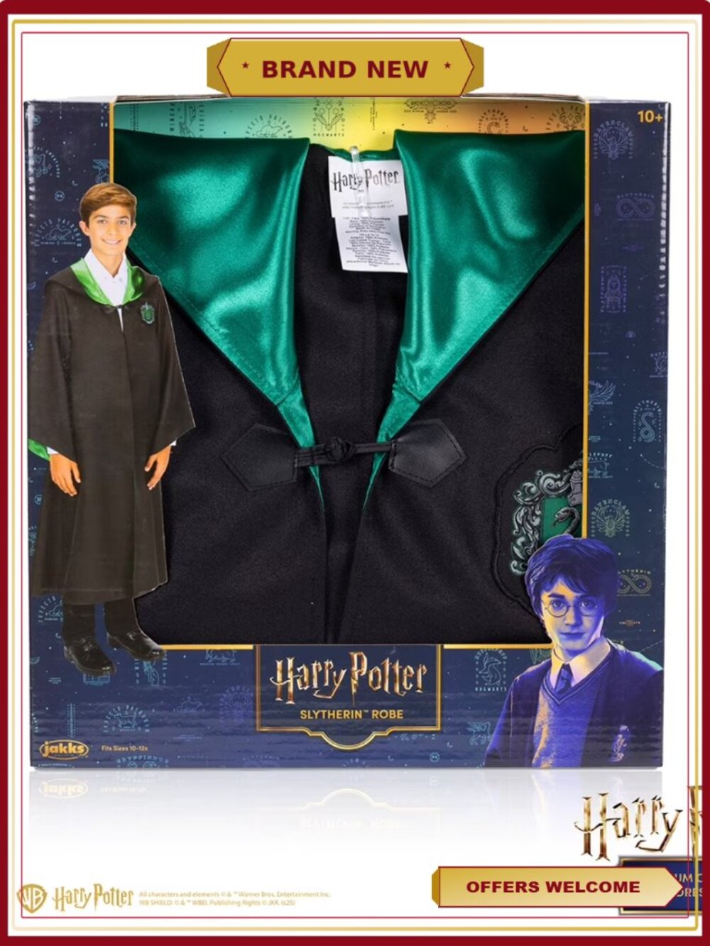 Harry Potter Hogwarts Slytherin Cosplay Robe Costume L/XL